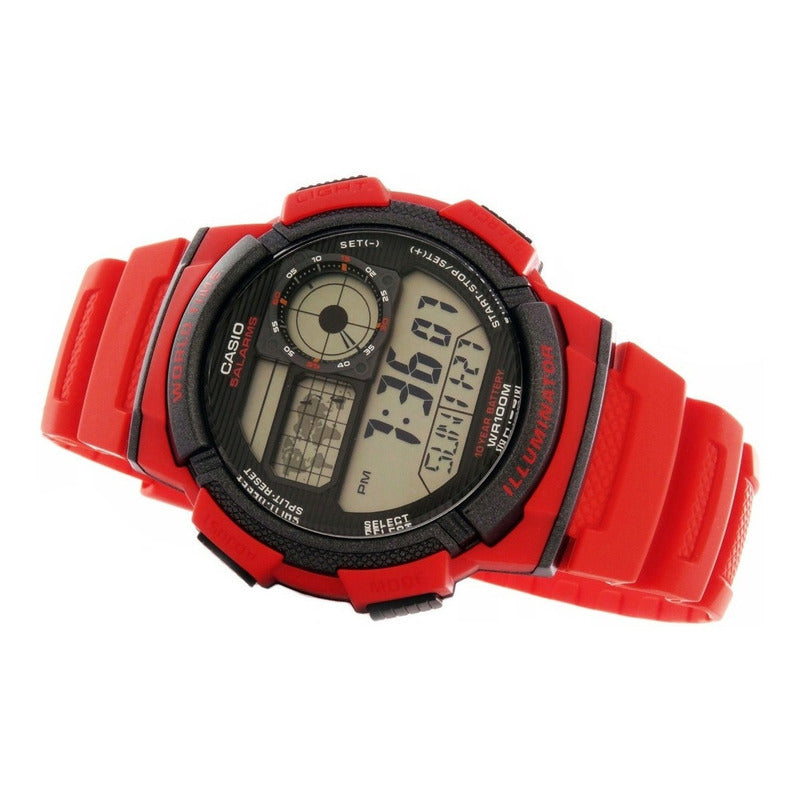 Reloj De Pulsera Casio Youth Series Ae-1000w-4a Relojesymas Rojo 4a