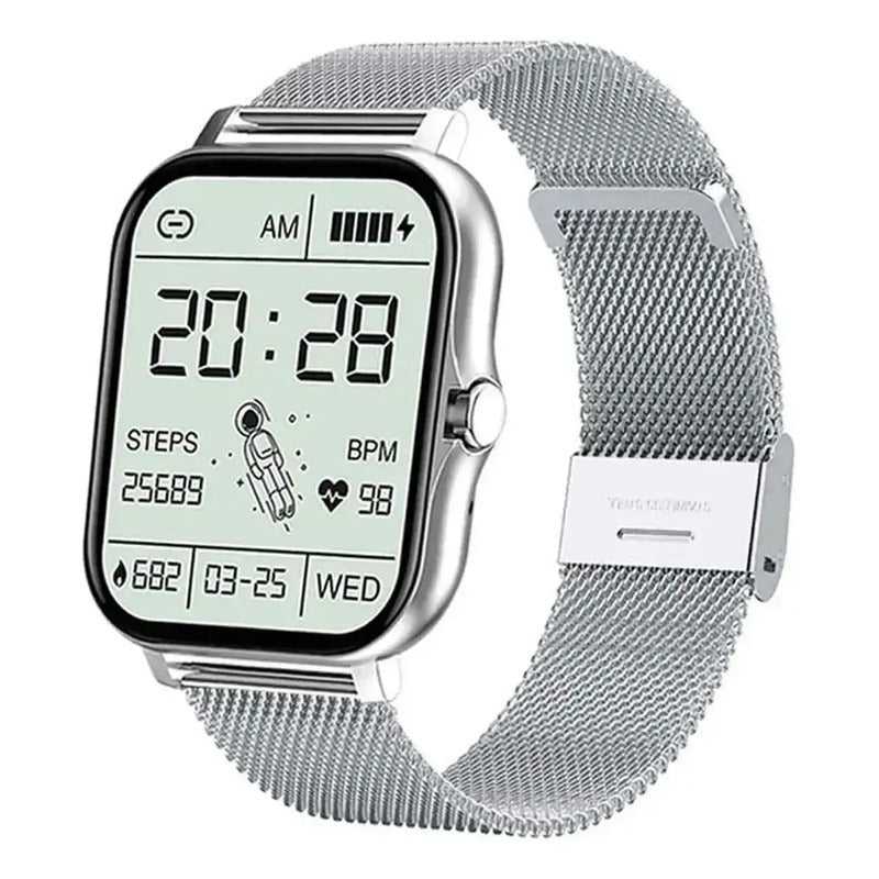 Smart Watch Bluetooth Derwye Plateado Milanés