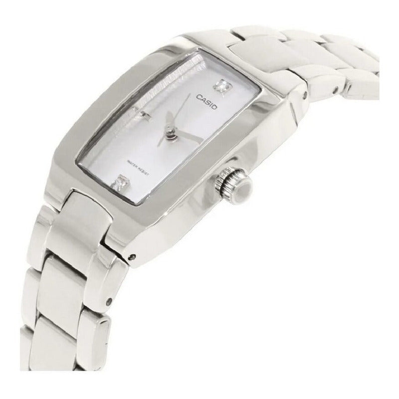 Reloj Casio Dama Ltp-1165a-7c2 Original Plateado Blanco