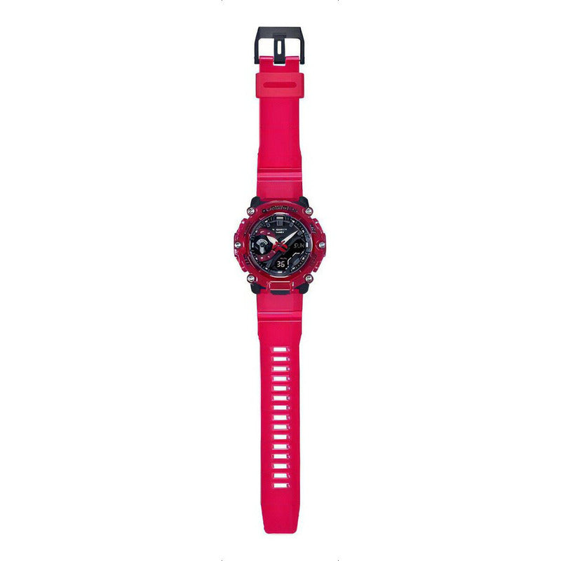 Reloj Casio G-shock Skeleton Ga-2200skl-4acr Original Color Del Bisel Rojo Color Del Fondo Rojo