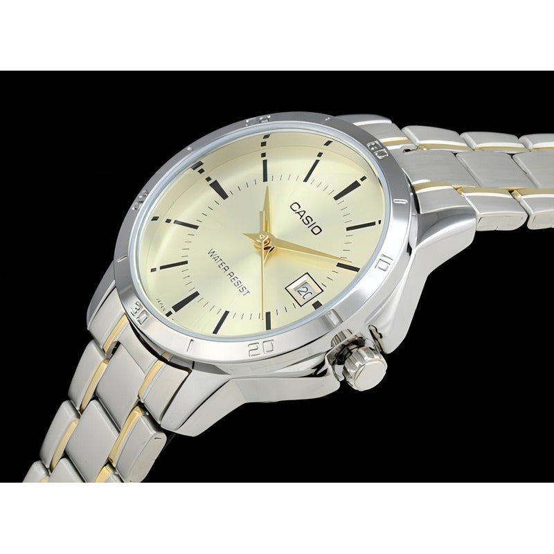 Reloj Casio Mujer Ltp-v004sg-9audf Plateado Dorado