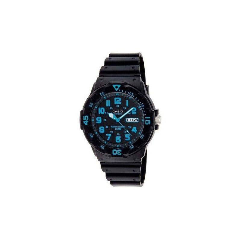 Reloj De Hombre Casio Mrw-200h-2bdf Analógico De Cuarzo Con Correa De Resina Negra Negro