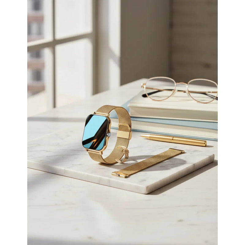 Smart Watch Bluetooth Derwye Dorado Mas Correa Dorado Milanés