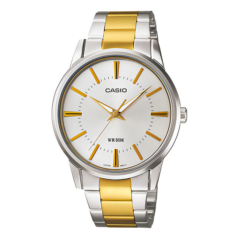 Reloj Hombre Casio Mtp-1303sg-7avdf Color De La Correa Plateado