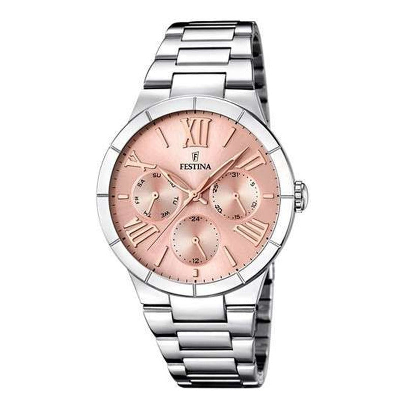 Relojes Pulsera Metal F16716/3 Original Plateado Rosa