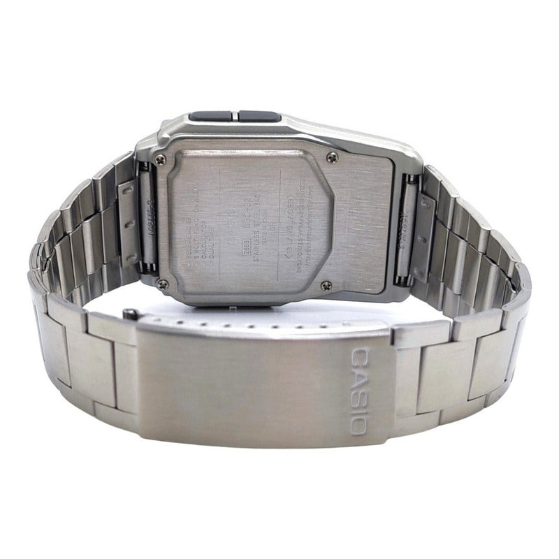 Reloj Pulsera Digital Casio Dbc-32d-1a Con Correa De Acero Inoxidable Color Plateado Plata Azul
