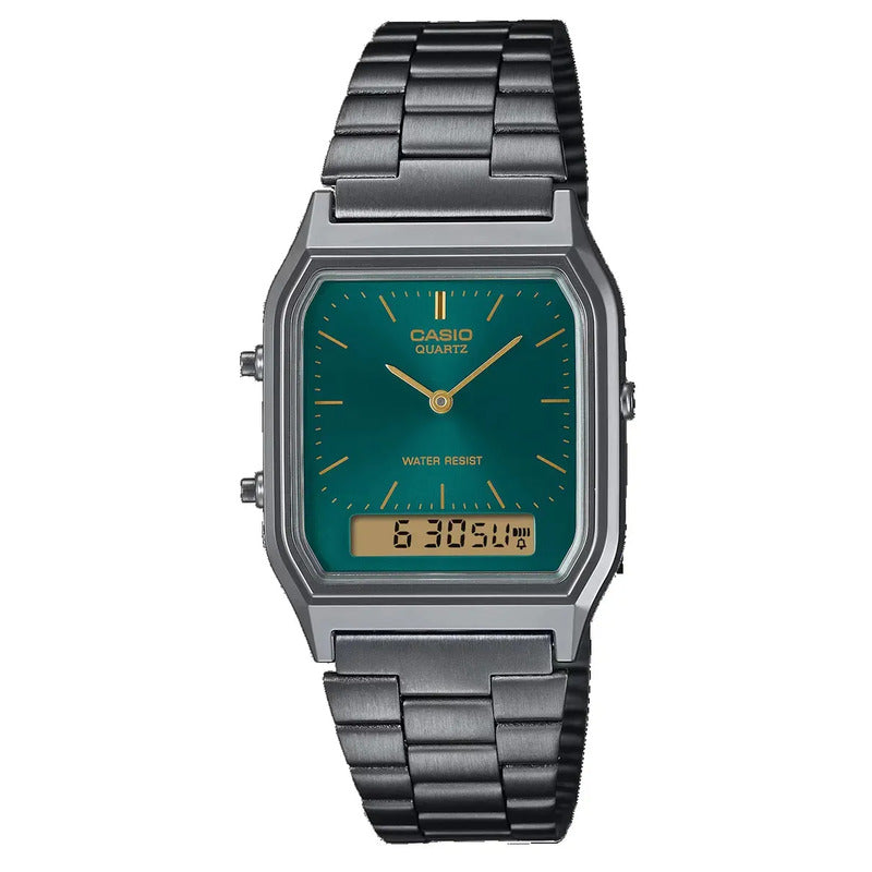 Reloj Casio Aq-230egg-3a Gris Oscuro Verde