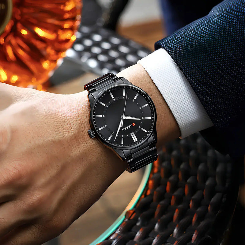 Relojes Casuales De Cuarzo Inoxidable Curren 8430-5 Negro