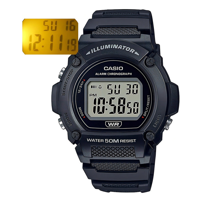 Reloj Casio Digital W-219h-1avdf Negro Gris