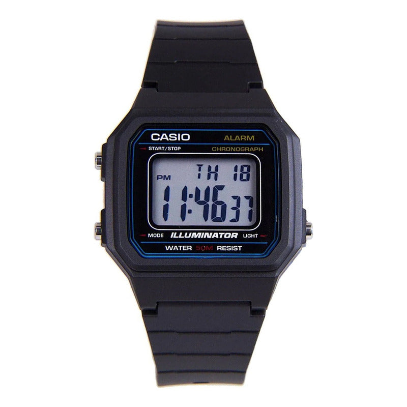 Reloj Casio W-217h-1av Sports 50m Original Negro Gris