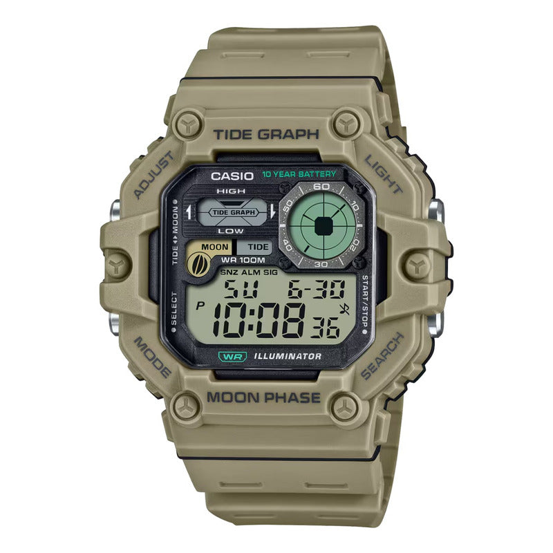 Reloj Hombre Casio Ws-1600h-2av Cuarzo Original Caqui Gris