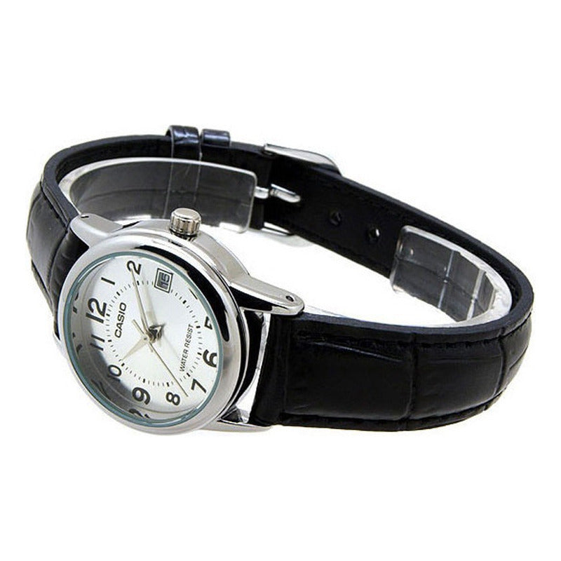 Reloj Casio Ltp-v002l  Mujer Malla Relojesymas Negro Plateado