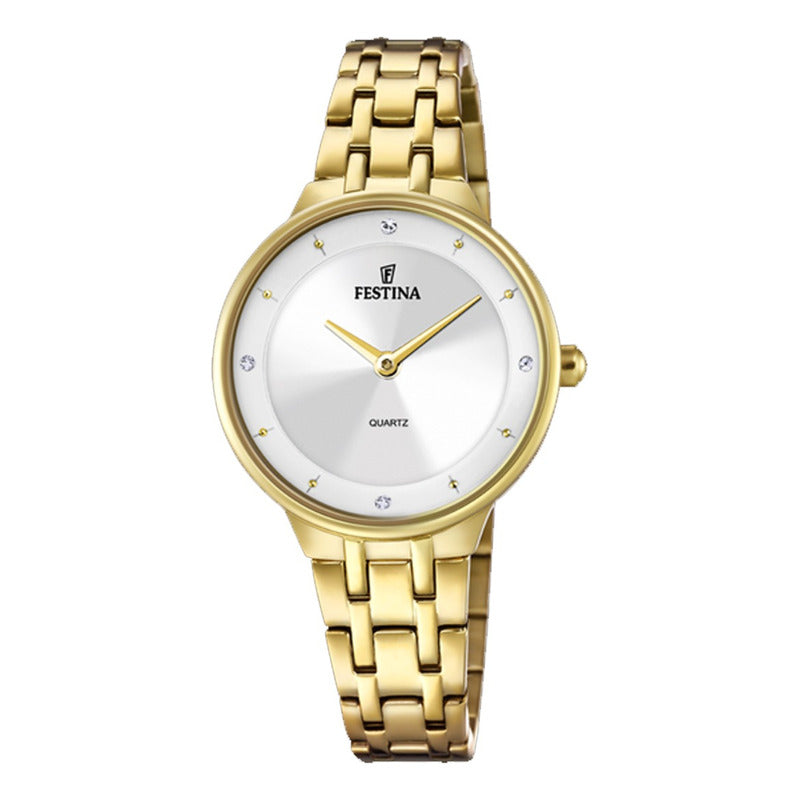 Relojes Pulsera Mujer Metal F20601/1 Original Dorado Plateado