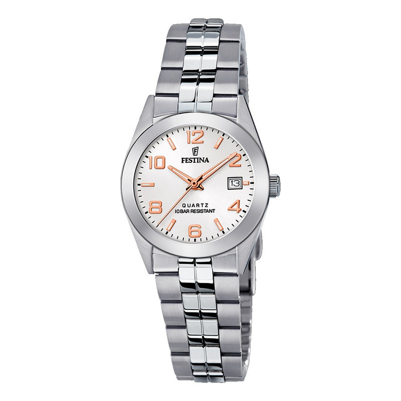 Relojes Pulsera Mujer Metal F20438/4 Calendario Original Plateado
