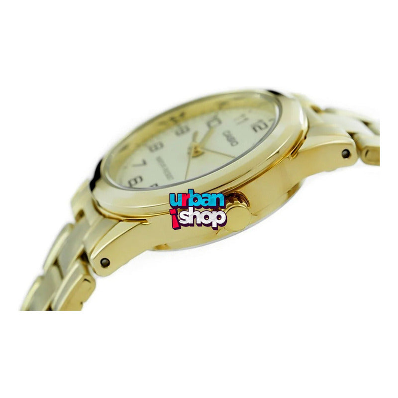 Reloj Mujer Casio Ltp-v001g-9budf Dorado 9b