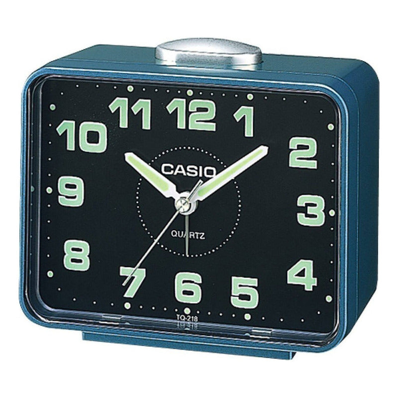 Reloj Despertador Casio Tq-218-2 Quartz Original Azul