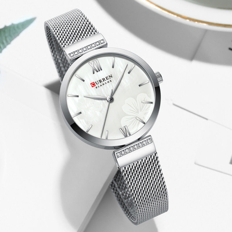Reloj Curren Dama Cuarzo 9067-1 Original Plateado