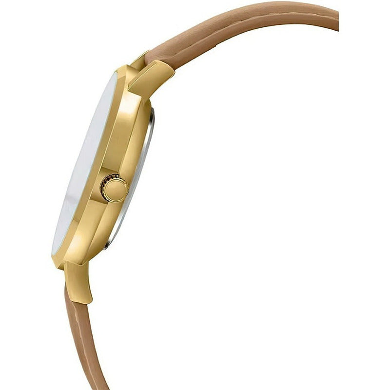 Reloj Casio Cuero Dama Ltp-vt01gl-7b Original Marrón Claro Dorado Blanco