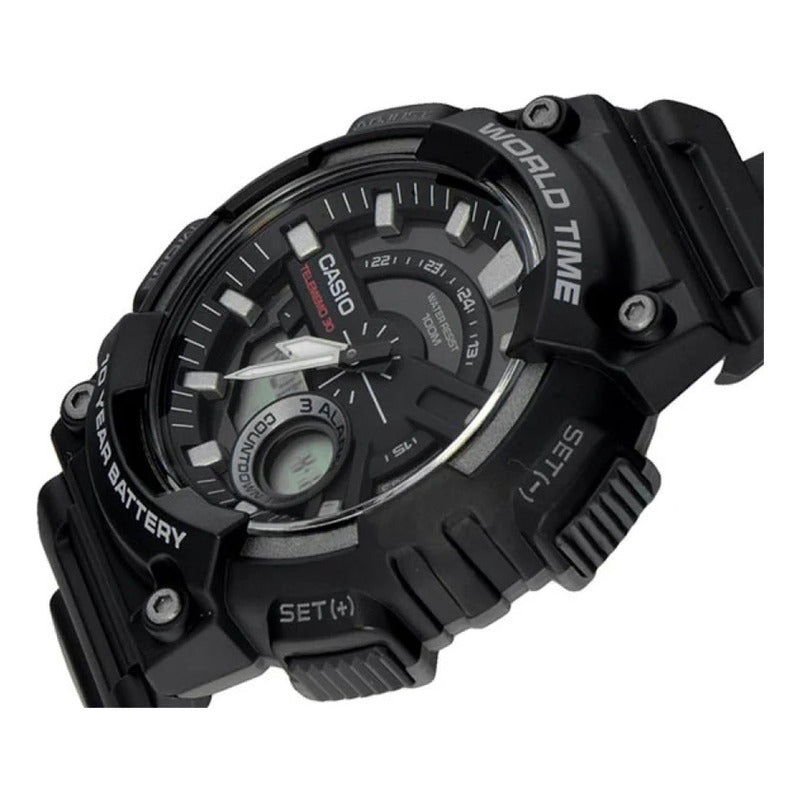 Reloj Digital Casio Aeq110w-1av Analogo Digital Original Negro Negro Negro