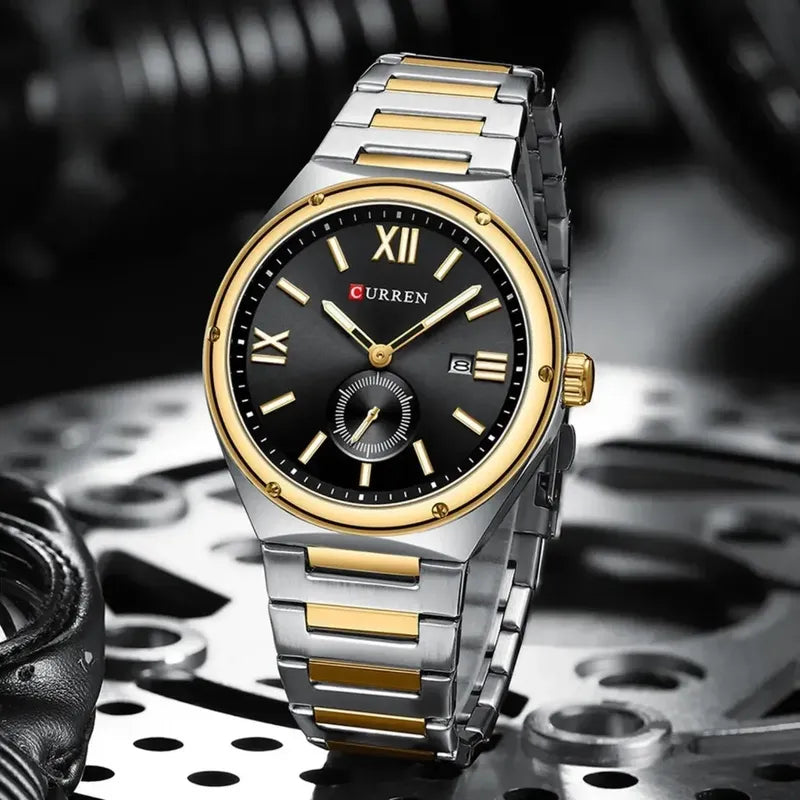 Reloj Para Hombre Curren 8471 Kree2306 Plateado Dorado Negro