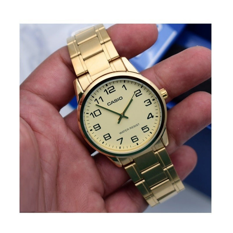 Reloj Casio Hombre Mtp-v001g-9b Nuevo Original/relojesymas Dorado