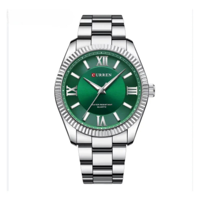 Reloj Curren 8453-2 De Acero Plateado Plateado Verde