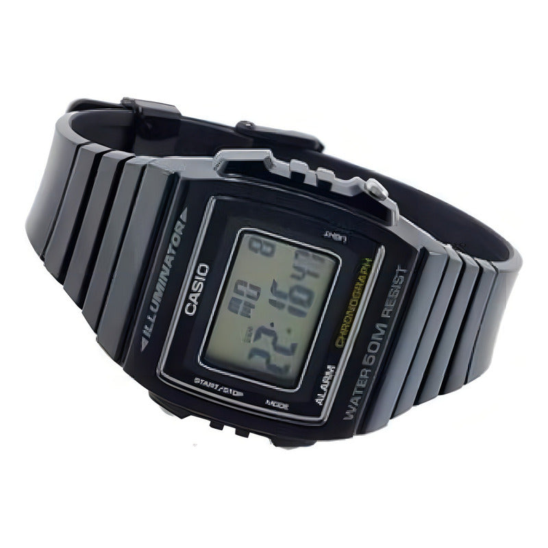 Reloj Casio Original Hombre W-215h-1av 50m Fecha Color De La Malla Negro Color Del Fondo Gris