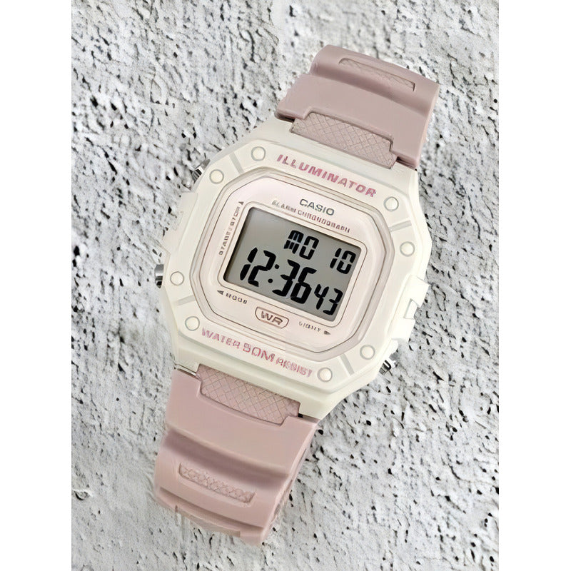 Reloj Casio W-218hc-4a2v Unisex - Digital Blanco Gris