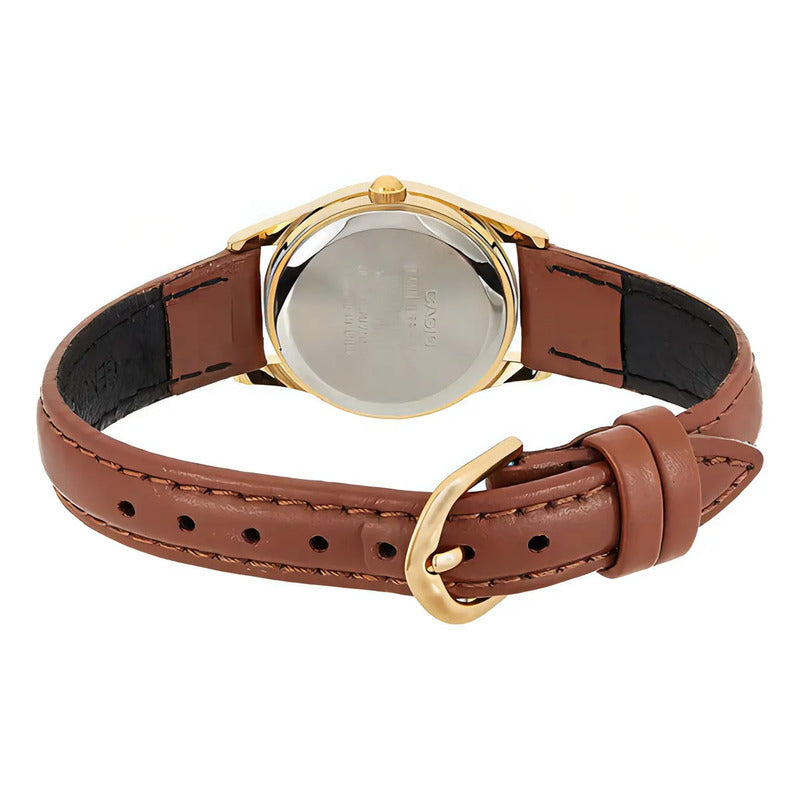 Reloj Casio Ltp_1094q_7b7r Marrón Mujer Color De La Correa Dorado Color Del Bisel Dorado Color Del Fondo Blanco