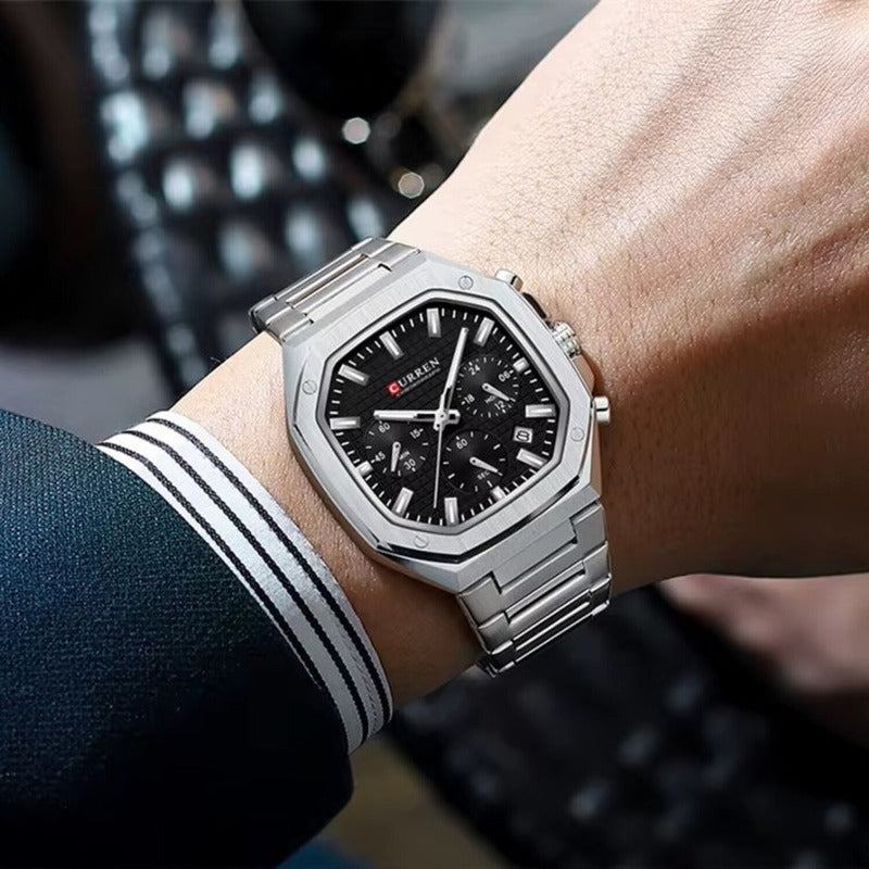 Reloj Para Hombre Curren 8459-2 Kree0602 Plateado Plateado