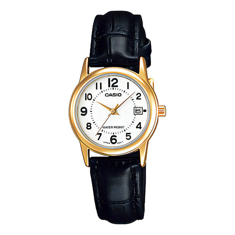 Reloj Casio Análogo Dama Ltp-v002gl-7b Negro Dorado Blanco