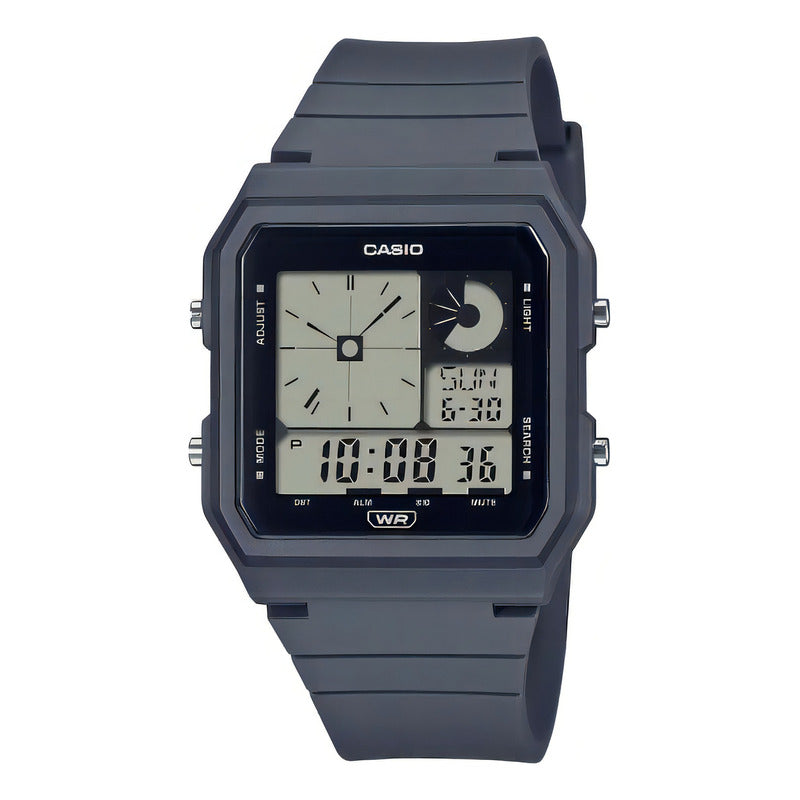 Reloj Mundial Unisex Casio Hr Lf-20w-8a2df Con Bisel Gris Grafito, Color Gris Y Grafito