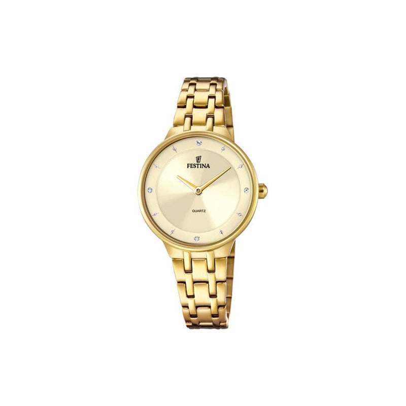 Reloj Festina Mujer F20601.2 Mademoiselle Clasico Original Chapado Champan
