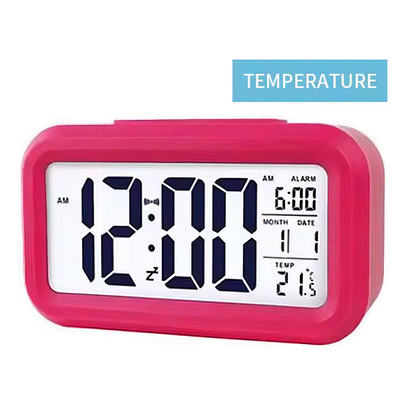 Reloj Despertador Digital Genér 1302 Led Temperatura Calendario Rojo