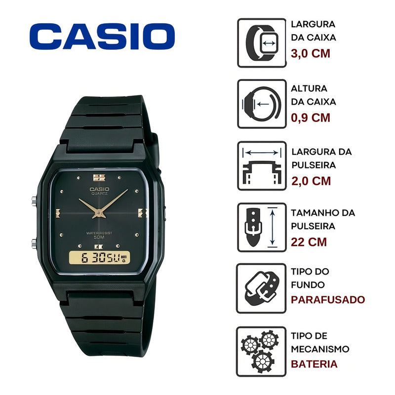Reloj Casio Vintage Para Mujer Analógico-digital De Cuarzo Negro