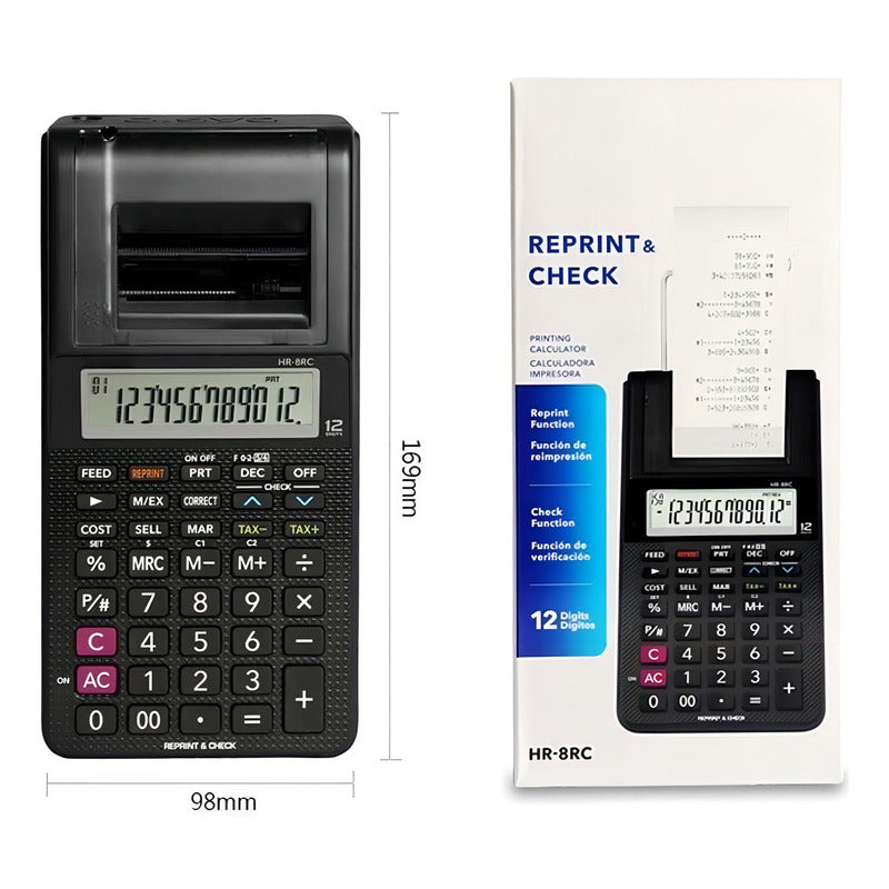 Calculadora Casio Hr-8rc-we-dc Relojesymas Negro