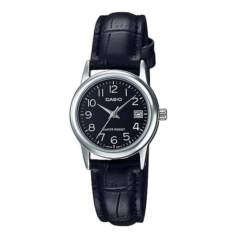 Reloj Casio Ltpv002 1b Mujer Correa Negra Relojesymas Negro Plateado Negro Ltp-v002l-1b