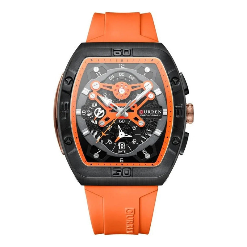 Reloj Curren Resina Cronografo 8443-3 Negro Negro Negro