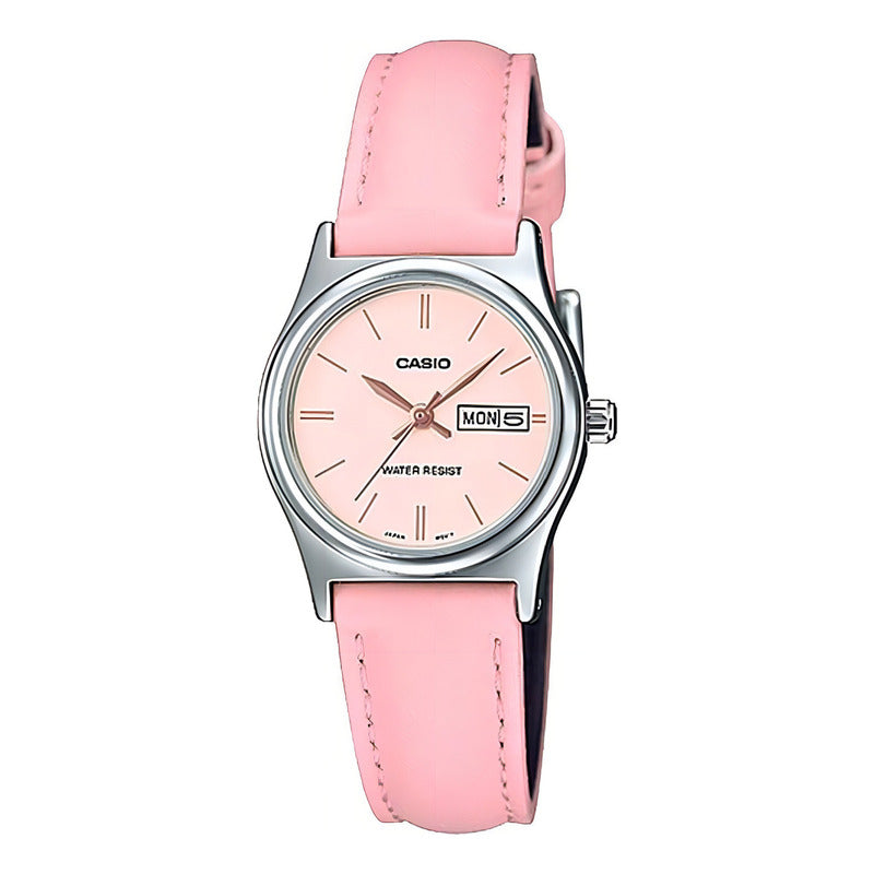 Reloj Casio Mujer Ltp-v006l-1b2 Colores Color De La Correa Negro Color Del Bisel Plateado Color Del Fondo Negro