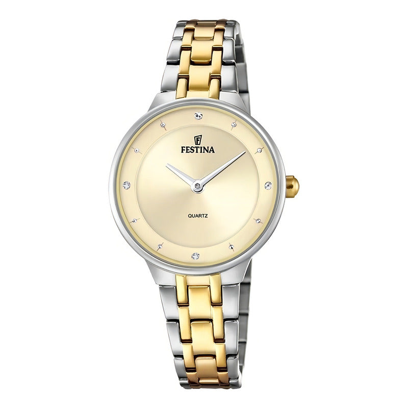 Reloj Festina Dama Mademoiselle F20625.2 Acero Inoxid 5bar Plateado Dorado