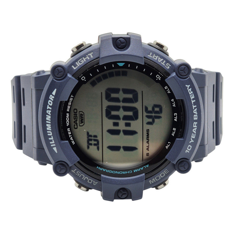 Reloj Casio Hombre Digital Ae-1500wh-2av Color De La Correa Azul Color Del Bisel Azul Color Del Fondo Gris