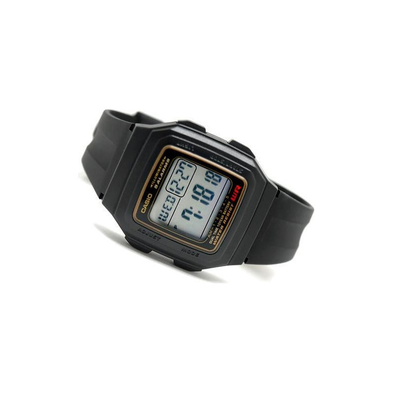 Reloj Deportivo Casio F-201wa-9a Original Negro Negro/marrón Gris