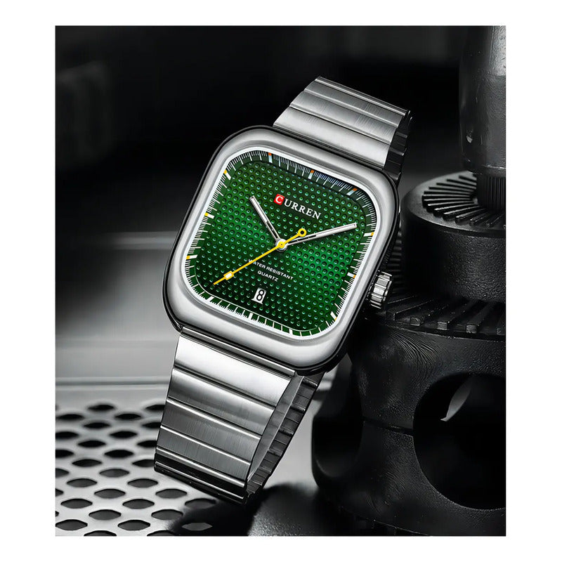 Relojes De Cuarzo Curren Classic Calendario Curren 8460-2 Verde Plata