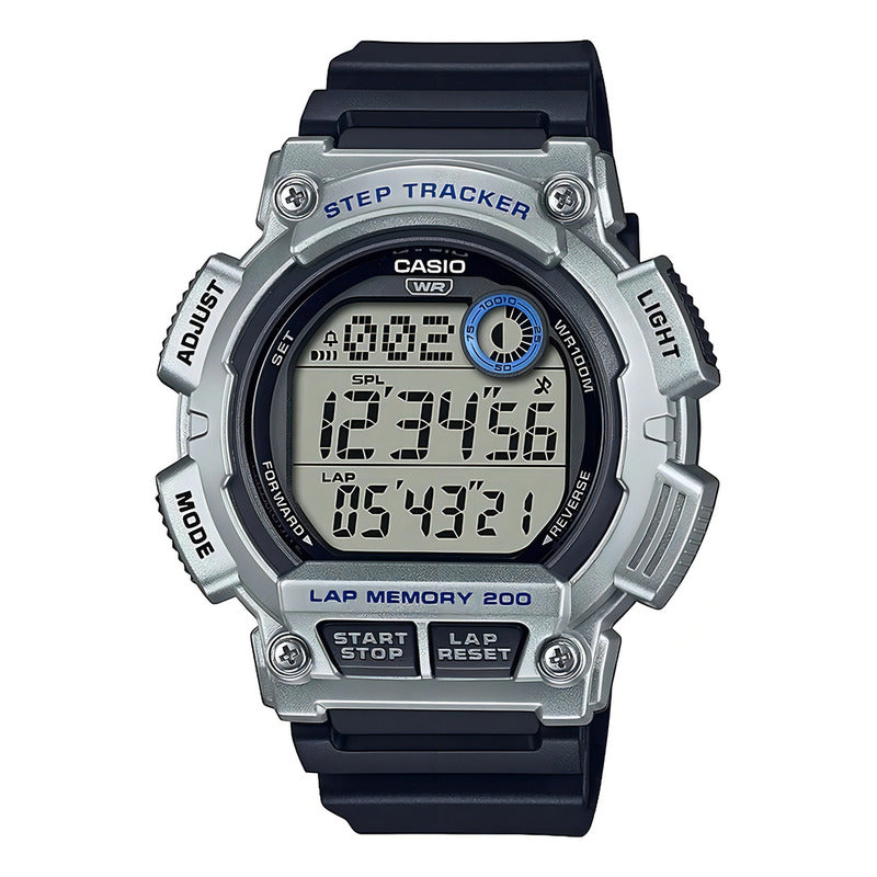 Reloj Hombre Casio Ws-2100h-1 Podómetro Hora Dual Color De La Correa Negro