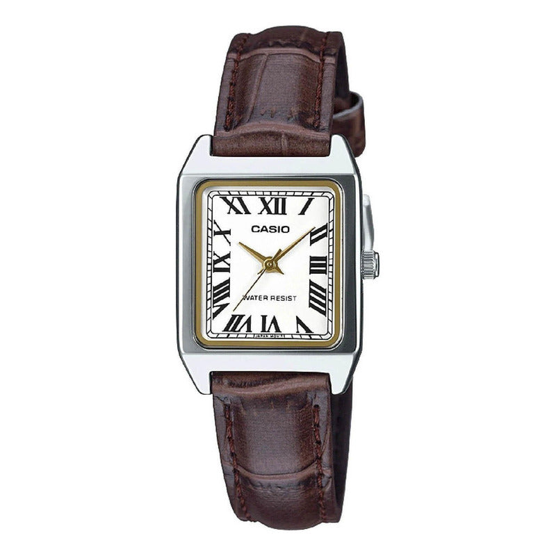 Reloj Mujer Casio Ltp-v007l-7b2udf Café Plateado Blanco