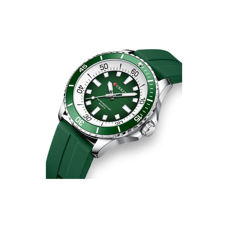 Reloj De Cuarzo Impermeable Y Luminoso Curren 8448-5 Verde