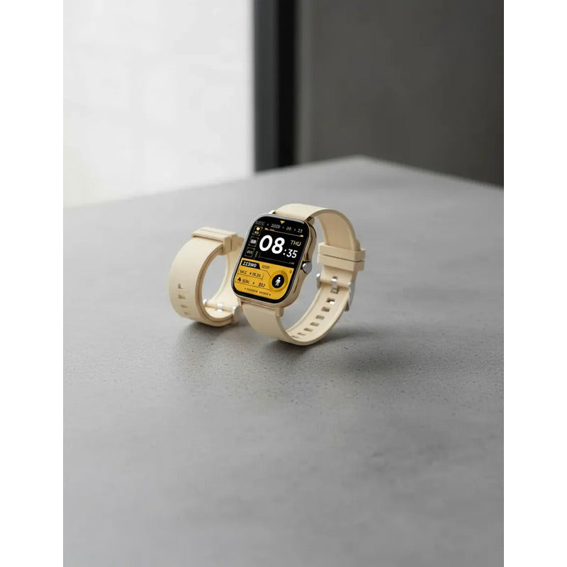 Smart Watch Bluetooth Derwye Crema Dorado