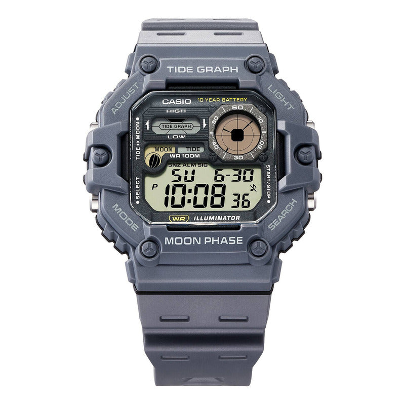 Reloj Casio Digital Gris Ws-1700h-8a Hombre Fase Lunar