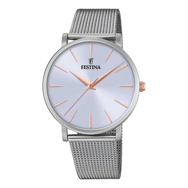 Reloj F20475-3 ORIGINAL Festina Mujer Boyfriend Collection Acero Plateado Azul Claro