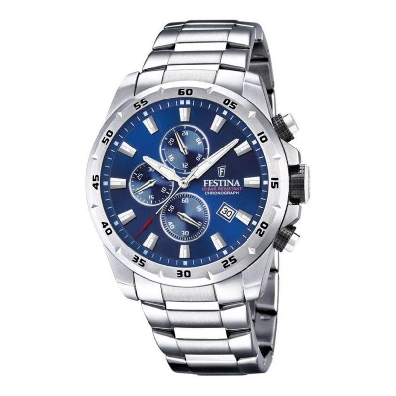 Reloj De Pulsera Festina Chrono Sport F20463-2 Original  Plateado Azul